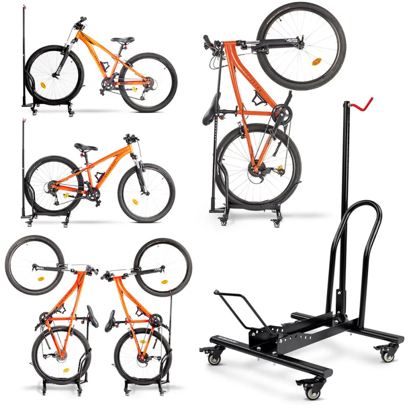 Bike stand with wheels
